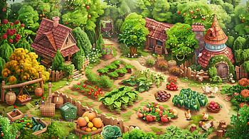 Enchanted Vegetable Garden, garden, vegetable garden HD wallpaper