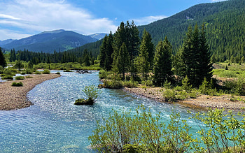 Dillon, Colorado, hills, clouds, trees, sky, water, usa HD wallpaper