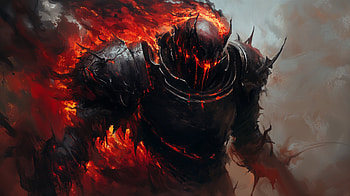 Cursed Ember Knight — Fantasy Armor, fantasy, knight, cursed armor, armored warrior, fire HD wallpaper