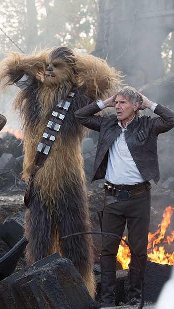 Star Wars Episode VII, Chewbacca, Finn, Han Solo HD phone wallpaper