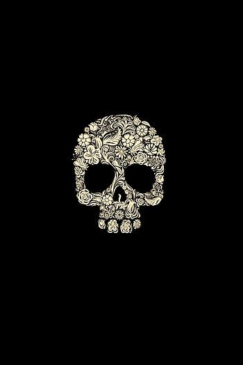 Flower skull, minimal HD phone wallpaper
