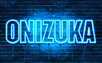 Onizuka, , with names, Onizuka name, blue neon lights, Happy Birtay Onizuka, popular arabic male names, with Onizuka name HD wallpaper