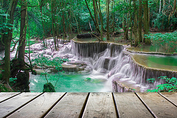 Tropical Waterfall, waterfall, nature, forest, tropical HD wallpaper