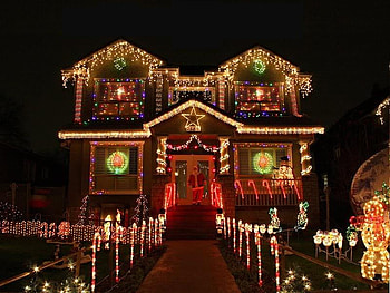 Christmas House, night, lights, christmas, house HD wallpaper