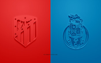 Atletico Madrid vs FC Porto, 2021, UEFA Champions League, Group B, 3D logos, red blue background, Champions League, football match, 2021 Champions League, Atletico Madrid, FC Porto HD wallpaper