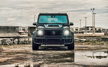 Mercedes-Benz G63 AMG, front view, black SUV, W463, tuning G63 AMG, Brabus, German cars, Mercedes-Benz HD wallpaper