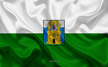 Flag of Medellin, , silk texture, Medellin, Colombian city, Medellin flag, Colombia HD wallpaper