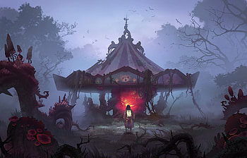 Carrousel, fantasy, dark, Dark Fantasy HD wallpaper