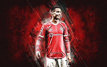 Cristiano Ronaldo, football star, CR7, Manchester United FC, Premier League, Ronaldo Manchester United, red stone background, football HD wallpaper