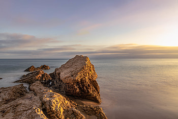 Nature, Water, Sunset, Sea, Rocks HD wallpaper