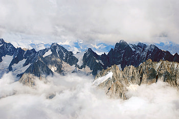 Mountains range, clouds, nature HD wallpaper