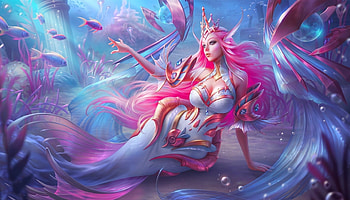 Pretty Mermaid, Woman, Girl, Pink, Art, Mermaid HD wallpaper