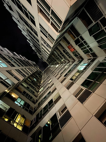 Sky, Architecture, Building, Miscellanea, Miscellaneous, Bottom View HD phone wallpaper