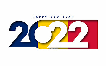 Happy New Year 2022 Chad, white background, Chad 2022, Chad 2022 New Year, 2022 concepts, Chad, Flag of Chad HD wallpaper