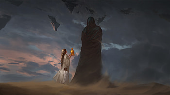 Seyyah, offer, mehmet ozen, art, fantasy, girl, creature, dark HD wallpaper