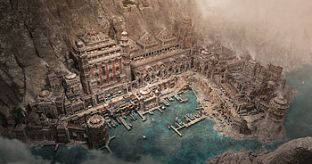 Enchanting Harbor: A Fantasy Cityscape in, fantasy, city, fantasy city HD wallpaper