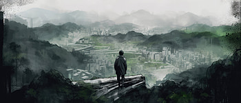Looking Out From The Top Of An Lush, alone, artist, artwork, digital-art, artstation HD wallpaper
