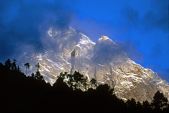 Nature, Trees, Mountains, Asia, Rocks, Fog, Outlines HD wallpaper