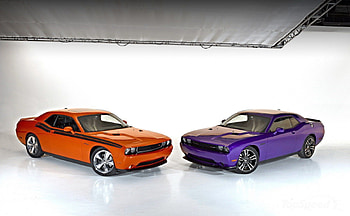 2013 Dodge Challenger R/T and SRT8 392, Mopar, Orange, Dodges, Purple HD wallpaper