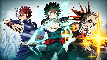 My Hero Academia : Deku, Todoroki & Bakugo — Clash of Heroes, My Hero Academia HD wallpaper