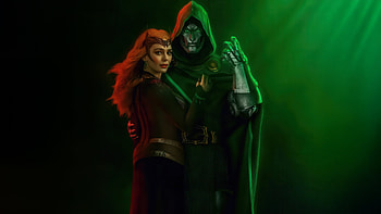 Dark Alliance Doctor Doom And Scarlet Witch, doctor-doom, scarlet-witch, superheroes, artwork, digital-art, ai HD wallpaper