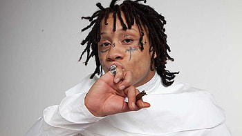 Trippie Redd Is Wearing White Dress Standing In White Background Trippie Redd HD wallpaper