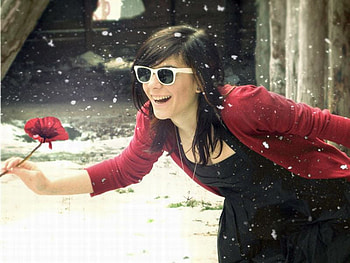 Girl w Flower, girl, beautiful, , flower HD wallpaper