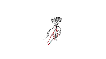 Sad Love: Artistic Rose with Bound Heart Strings –, sad, love, artistic, flower HD wallpaper