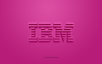 IBM 3d logo, pink background, IBM emblem, IBM pink logo, IBM, brands, IBM logo HD wallpaper