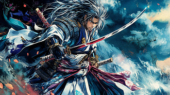 Epic Anime Samurai in Ultra, anime samurai, samurai, Anime, sword, warrior HD wallpaper