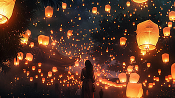 Enchanting Sky Lanterns, lantern HD wallpaper
