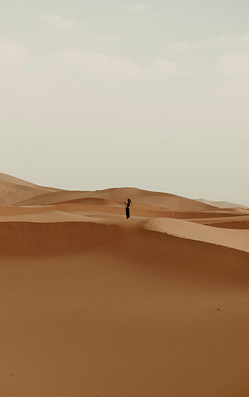 Desert, Miscellanea, Miscellaneous, Girl, Loneliness, Alone, Lonely, Dunes HD phone wallpaper