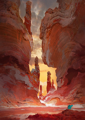 Art, Rocks, Journey, Traveler, Wayfarer HD phone wallpaper