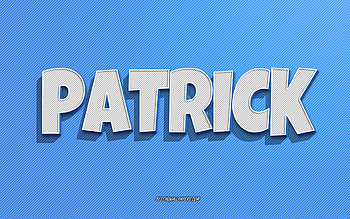 Patrick, blue lines background, with names, Patrick name, male names, Patrick greeting card, line art, with Patrick name HD wallpaper