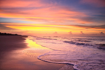 Sunrise On The Beach In The Summer Time At Ocean Isle Beach , sunrise, beach, ocean, nature, morning HD wallpaper