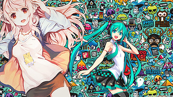 ... Hatsune Miku and Super Sonico by zsuetam2000 HD wallpaper
