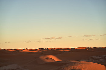 Desert, sunset, dunes, landscape, nature, sky HD wallpaper