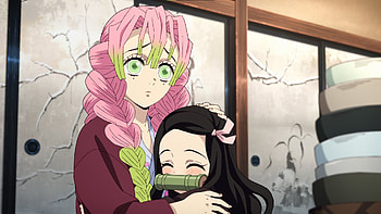 : Nezuko Kamado & Mitsuri Kanroji from Demon Slayer Anime, Anime, Demon Slayer: Kimetsu no Yaiba, Nezuko Kamado, Mitsuri Kanroji HD wallpaper