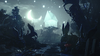 Mystical Blacktail Fantasy Landscape, video game, Blacktail, fantasy, moonlight, forest HD wallpaper