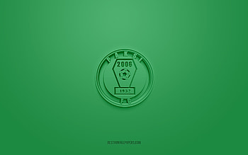 Paksi FC, creative 3D logo, green background, NB I, 3d emblem, Hungarian football club, Hungary, 3d art, football, Paksi FC 3d logo HD wallpaper