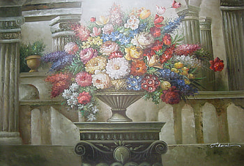 Up On My Pedestal, balusters, bouquet, floral, colours, pillars, mixture, variety, elegant, background, symbol, flowers, romantic, pedestal HD wallpaper