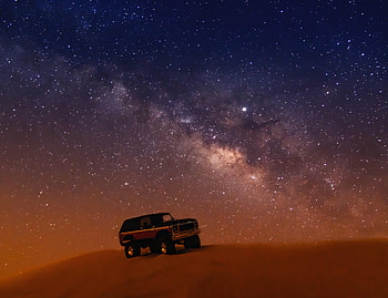Desert, Cars, Starry Sky, Suv, Jeep, Side View HD wallpaper