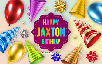 Happy Birtay Jaxton, , Birtay Balloon Background, Jaxton, creative art, Happy Jaxton birtay, silk bows, Jaxton Birtay, Birtay Party Background HD wallpaper
