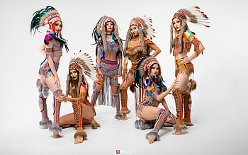 :), feather, indian, vitali rychkov, woman, girl HD wallpaper