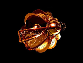 Golden Key, key, gold, shiny, ball HD wallpaper