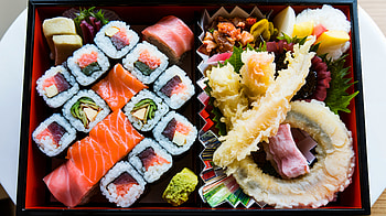 Delicious Bento Box: A Culinary Delight, bento box, sushi, Japanese cuisine HD wallpaper
