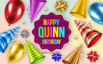 Happy Birtay Quinn, , Birtay Balloon Background, Quinn, creative art, Happy Quinn birtay, silk bows, Quinn Birtay, Birtay Party Background HD wallpaper