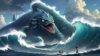 Sea Monster, sea monster, beast, ocean, monster, sea HD wallpaper