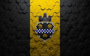 Flag of Pittsburgh, Pennsylvania, Honeycomb Art, Pittsburgh Hexagons Flag, Pittsburgh, Zd Hexagons Art, Pittsburgh Flag HD wallpaper