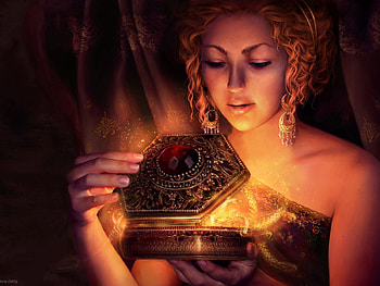 Fantasy, Magic, Girl, Casket HD wallpaper